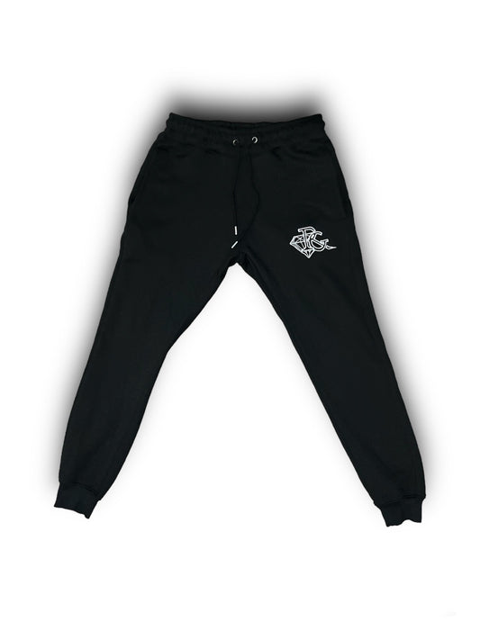White embroidered RG tracksuit bottoms