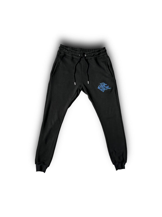 Blue embroidered RG tracksuit bottoms